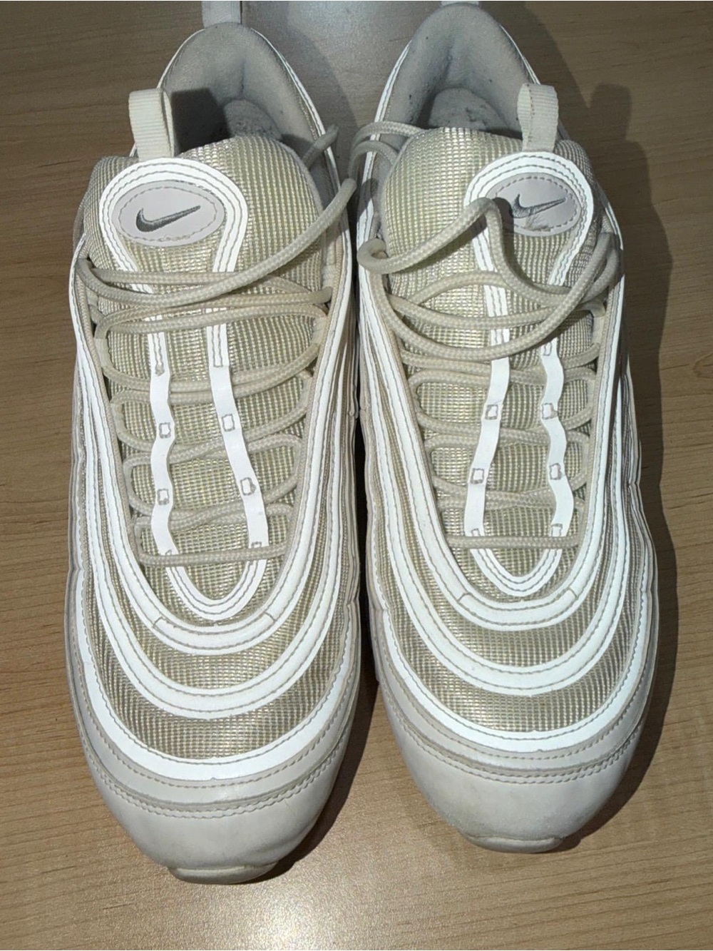 Nike Beige and White Air Max 97 Sneakers